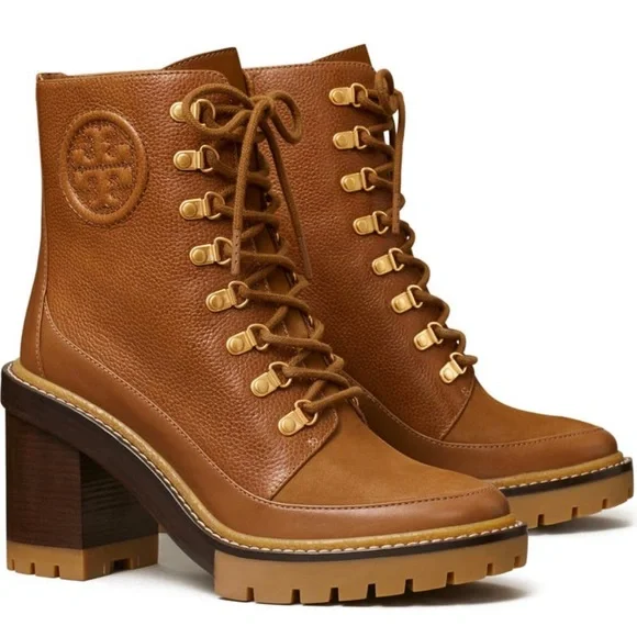 New Tory Burch Miller Mixed Materials Lug Sole Boot (Women - Picture 4 of 8